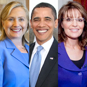 Hillary Clinton, President Barack Obama, Sarah Palin Hillary Clinton, President Barack Obama, Sarah Palin